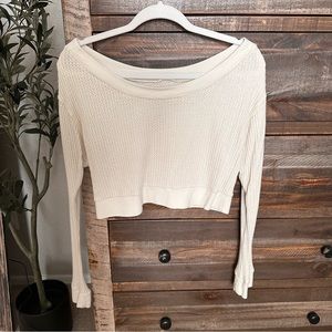 PAC waffle knit cropped long sleeve